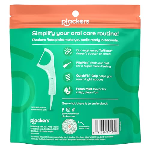 Plackers Micro Line Floss Picks - Intense Mint, 300 Count