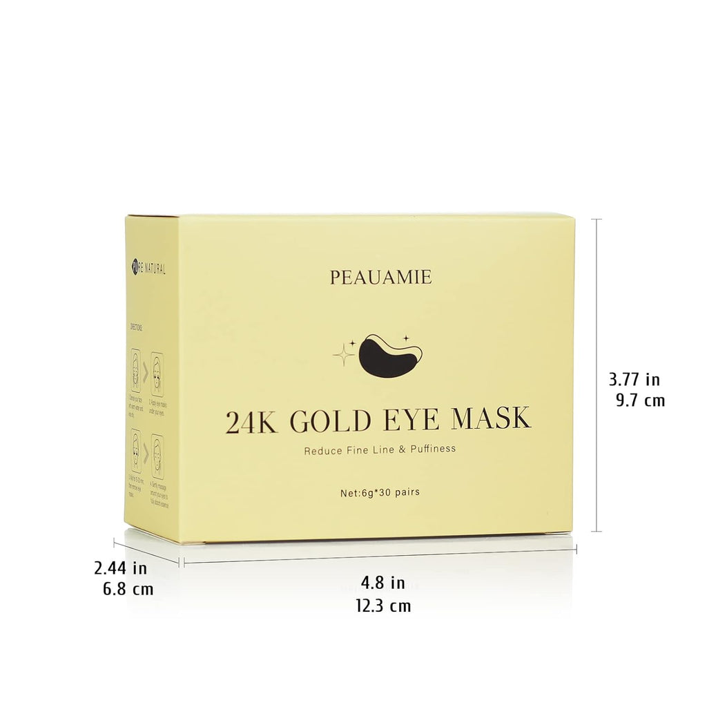 Under Eye Patches Gold and Hyaluronic Acid for puffy eyes,Rose Eye Masks for Dark Circles and Puffiness skin care Smooth Wrinkles products 30 Pairs