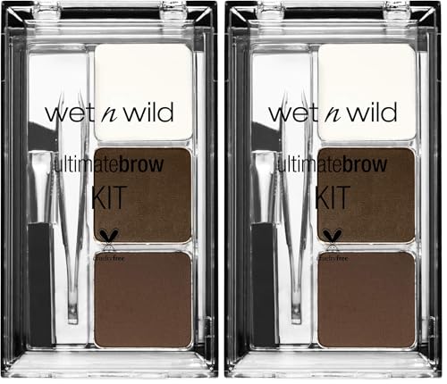 wet n wild Eyebrow Kit Dark Brown Powder & Tweezers
