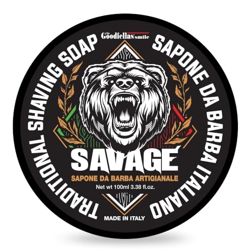 The Goodfellas' Smile, SAVAGE (Bergamot & Lemon), Luxury Italian Shaving Soap, Formulated for Use with A Shaving Brush, Made in Italy
