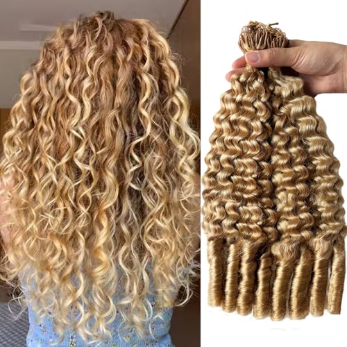 Ombre Burmese Curly Crochet Hair 22" Pre-Separated Human Hair Extensions