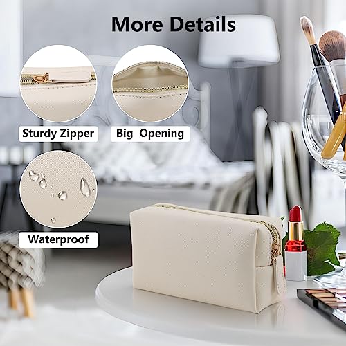 Waterproof Leather Makeup Bag with Zipper for Travel