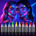 10-Color UV Reactive Body Paint Markers with Glow Effect