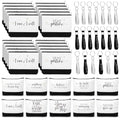 Sanwuta 80 Pcs Motivational Employee Appreciation Gifts with Postive Canvas Makeup Bags and Silicone Keychains Graduation Gift for Women Nurses Teacher Students Coworker Office Group