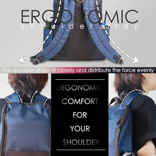 Travel Laptop Backpack Large Hanging Toiletry Organizer Water-Repellent Hygiene Bag, Toiletries Makeup Cosmetics Organizer (Blue)