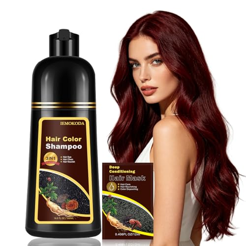 NCEPROHR Dark Burgundy Hair Dye Shampoo for Gray Coverage - 16.90 Fl Oz