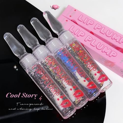 COOL STORY Lip Plumping Gloss - Moisturizing Shimmer, 4-Color Set
