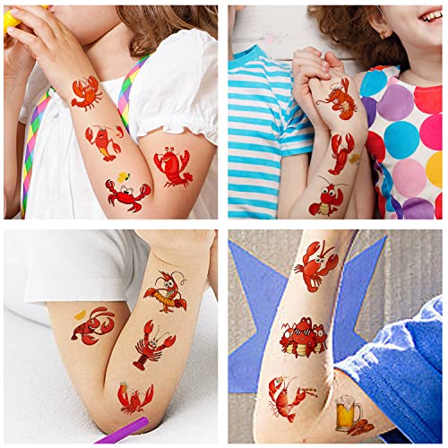 Crawfish Temporary Tattoos 144 PCS Party Favors