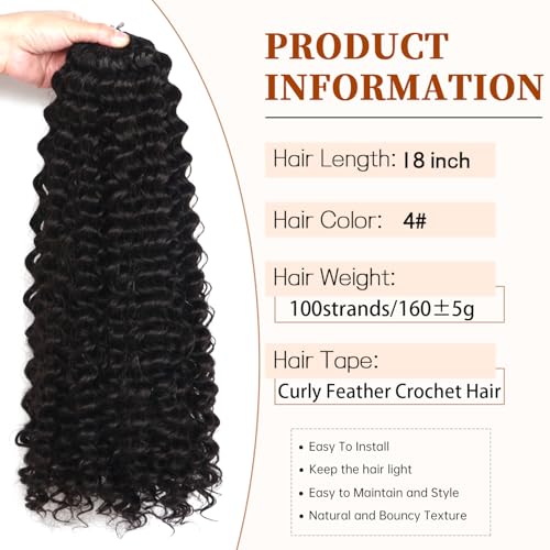 Curly Crochet Hair Extensions 18 Inch Deep Wave 100 Roots