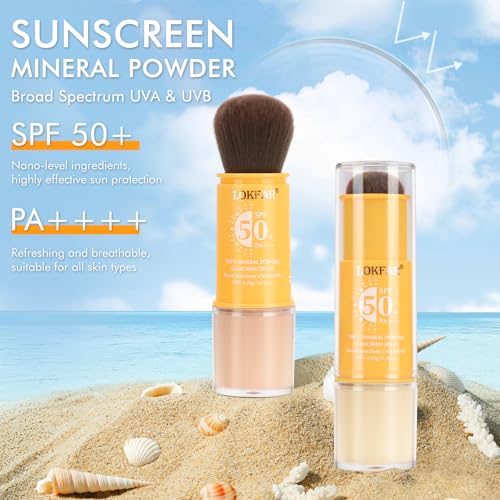 SPF 50 Mineral Sunscreen Powder with Brush - Face & Scalp