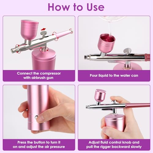 Melous Airbrush Kit with Compressor - Dual Action Spray Gun
