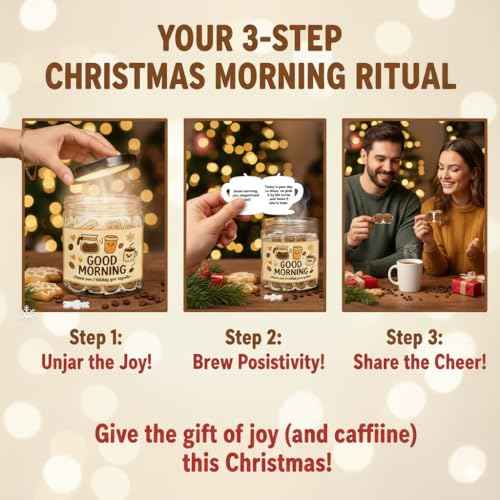 60 Positive Coffee Cards Jar, Coffee Gifts For Women and Men, Dad, Mom, Coffee Themed Lover Gift, Emotional Support Latte, Cheer Up Funny Gag Gifts for Best Friends, Coworkers