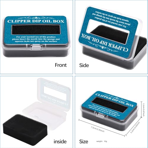 2Pcs Electric Shaver Oil Box ? Professional Hair Trimmer Lubricant Sponge for Home, Salon & Barber Use ? Portable Clipper Dip Oil Box for Hair Styling
