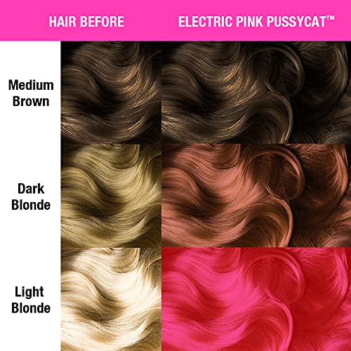 Manic Panic Electric Pink Pussycat Hair Dye - Semi-Permanent Neon Pink, 4 oz