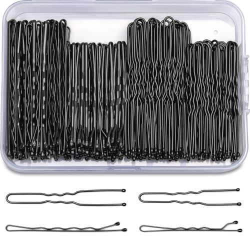 Black U-Shaped Hair Pins Set - 200pcs Bobby Pins for Women & All Hair Types