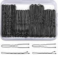 Black U-Shaped Hair Pins Set - 200pcs Bobby Pins for Women & All Hair Types