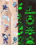 Glow in Dark Hockey Temporary Tattoos 168pc Party Favors
