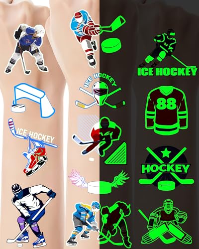 Glow in Dark Hockey Temporary Tattoos 168pc Party Favors