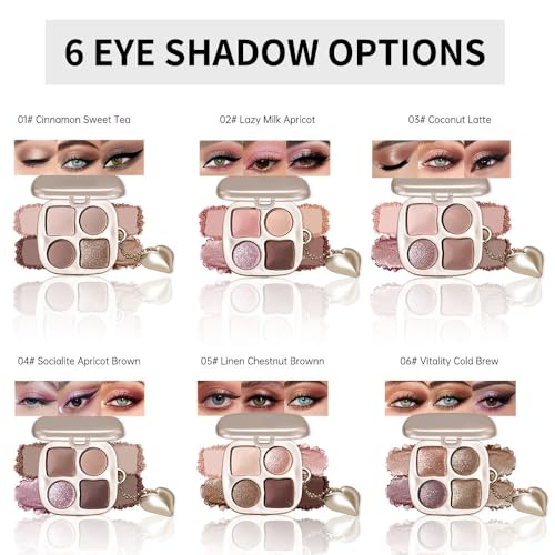 Mini Neutral Nude Cool-Toned Eyeshadow Makeup Palette with Mirror ? Matte & Shimmer High Pigment Blendable Long-Lasting Mini Smokey Eye & Contour Makeup Palette, Perfect for Blue, Green & Brown Eyes