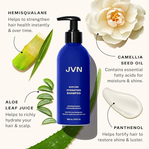 JVN Nurture Hydrating Shampoo and Conditioner Set, 20 Fl Oz, Detangles & Softens Hair, Moisture and Deeply Nourishing, Color Safe Hair Care for Women and Men, Silicone and Sulfate Free