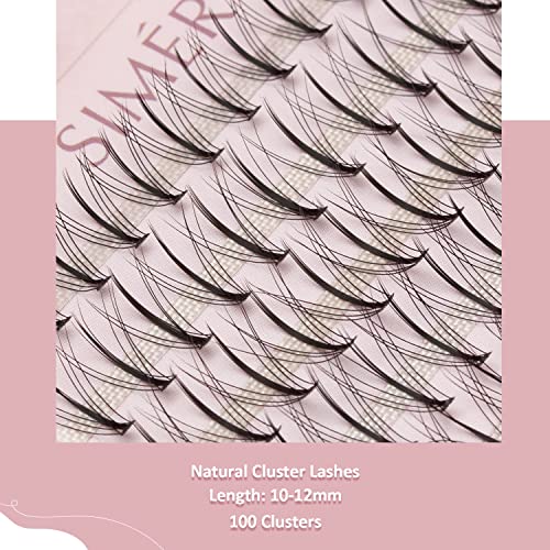 False Eyelashes Individual 100 Clusters 10-12mm Wispy C Curl