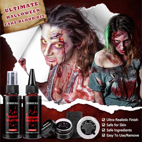 Halloween Fake Blood SFX Makeup Kit – 5 Piece Set