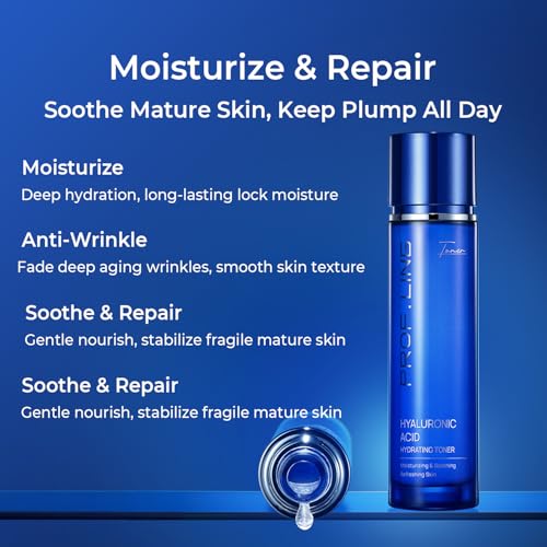 Hydrating Facial Toner for Smooth & Firm Skin, Deeply Moisturizes & Plumps, Improves Skin Elasticity & Jawline Definition