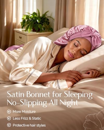 Double Layer Satin Sleep Bonnet for Natural Hair