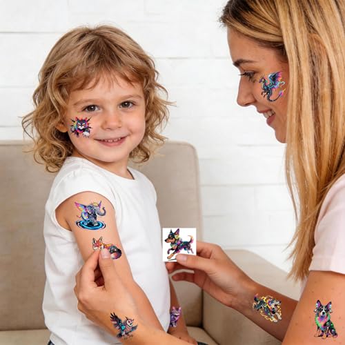 Konsait 60Pcs Mechanical Animal Temporary Tattoos for Kids & Adults