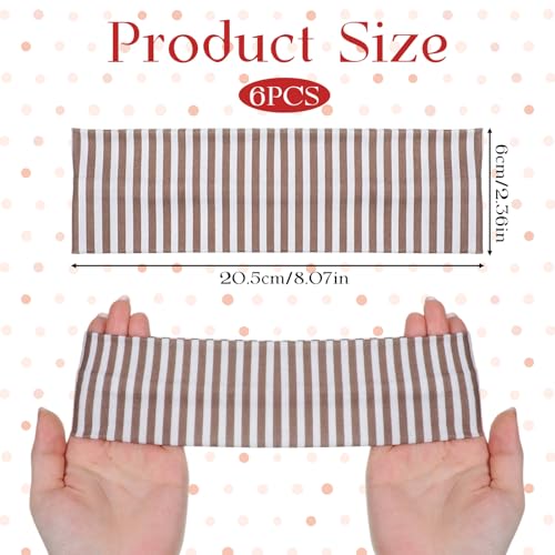6 Pack Polka Dot Elastic Headbands for Women - Soft, Non-Slip Hair Accessories