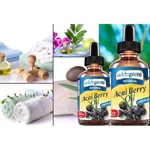 MYVIDAPURE Pure ACAI BERRY OIL Virgin Unrefined Wild Growth Raw Undiluted Brazilian for Skin, Hair, Lip and Nail Care (1 Fl Oz)