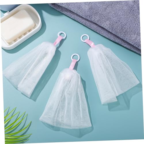 3-Pack Japanese Foaming Soap Mesh Bags with Drawstring