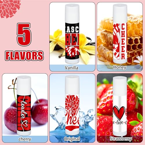 Loopeer 30-Pack Red Cheer Team Lip Balm Bulk Set