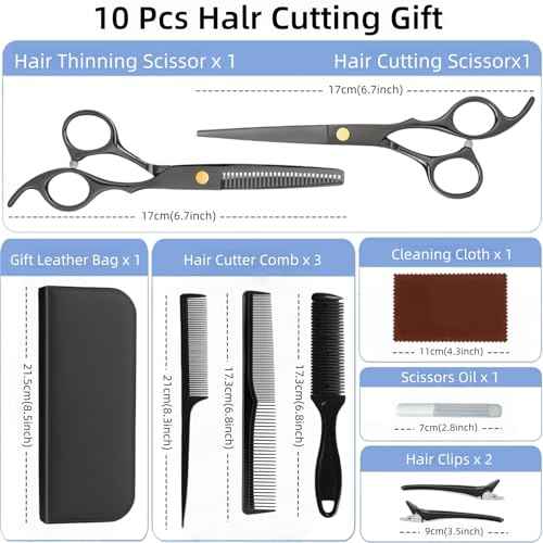 Hair Cutting Scissors Shears Kits, Professional Haircut Scissors Set with Thinning Shears, Stainless Steel Barber Scissors for Men, Women Kids Salon