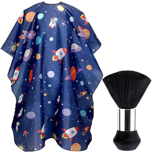 Kids Hair Cutting Cape with Neck Duster Brush - 55x39"