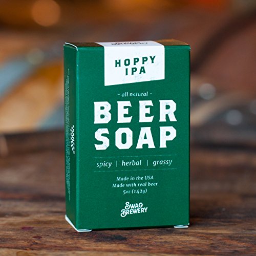 Swag Brewery Hoppy IPA BEER SOAP | Cool Guys Gift for Beer Drinkers, Men, Grooming, Father's and Valentine's Day | All Natural + Made in USA | Man Cave Approved