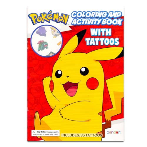 Pokemon Temporary Tattoos Party Favors Set - 70 Tattoos + Cards