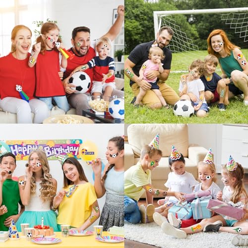 Soccer Temporary Tattoos for Kids - 100 PCS Party Favors