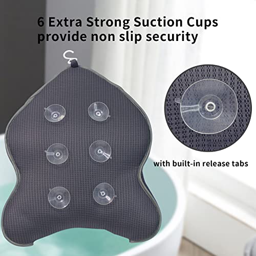 Extra Thick Bath Pillow with Suction Cups - Neck & Back Support