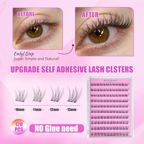 Self Adhesive Lashes 120Pc Reusable No-Glue Natural C Curl