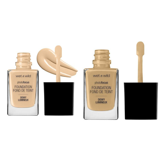 wet n wild Photo Focus Dewy Liquid Foundation Makeup Soft Beige & Dewy Foundation Cream Beige