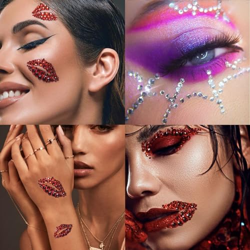 Face Gems Stickers Self Adhesive Rhinestones for Makeup