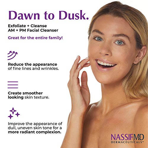 NassifMD Dawn to Dusk Foaming Facial Cleanser Vegan Cleanser Face Wash for Women, Oil Cleanser for Face, Gentle Face Cleanser Cream Cleanser Natural Face Wash for Dry Skin, Hydrating Face Wash