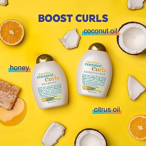 OGX Quenching + Coconut Curl-Defining Conditioner | For Curly Hair | With Coconut & Citrus Oil | Paraben & Sulfate-Free | 13oz Pack of 2