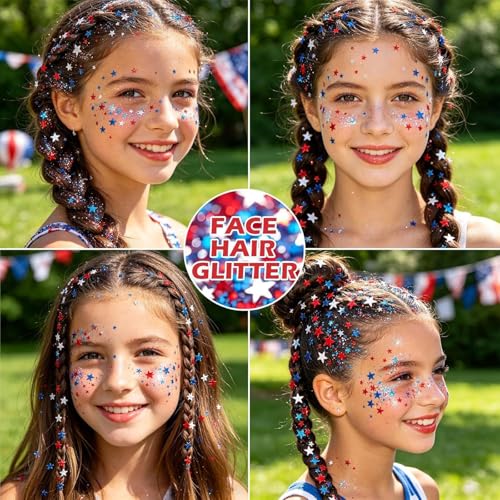 Red White Blue Glitter Stick for 4th of July & Patriotic Events