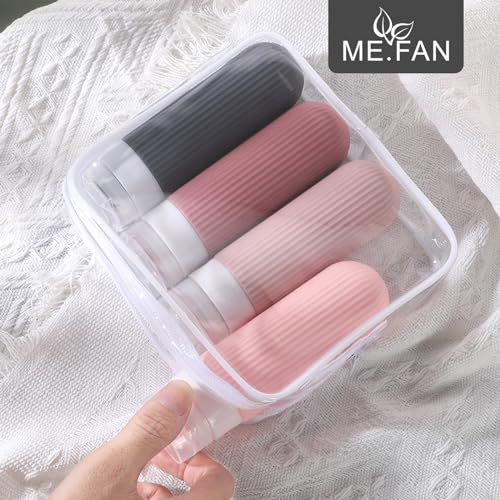 TSA Approved 3oz Travel Bottles, Leak-Proof Silicone Toiletries Set (4-Pack)