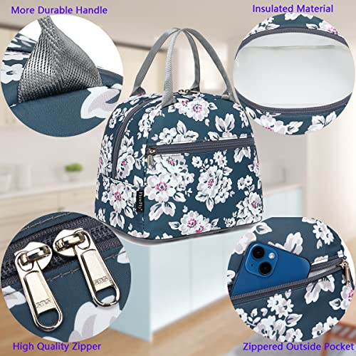 FlowFly Lunch Bag Tote Bag Lunch Organizer Lunch Holder Insulated Lunch Cooler Bag for Women/Men,Plum