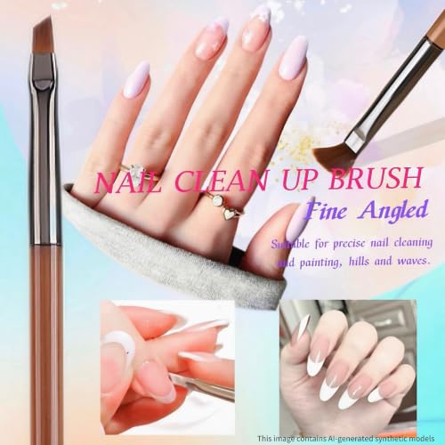 Black 8Pcs Nail Art Brush Set - Fine Liners & Gel Builder Brushes for Professional Manicure