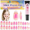 26-Piece Press On Nails for Kids Girls | Pink Heart
