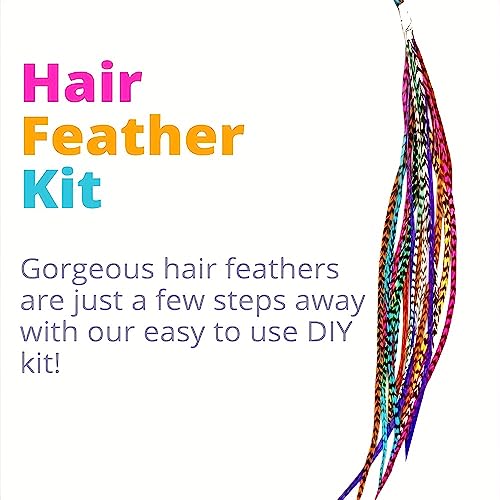 Feather Hair Extension Kit with 50 Synthetic Feathers 100 Beads One Plier and Hook ITip Hair Extensions (1)